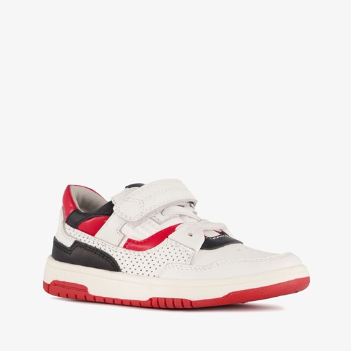 Leren jongens sneakers rood wit