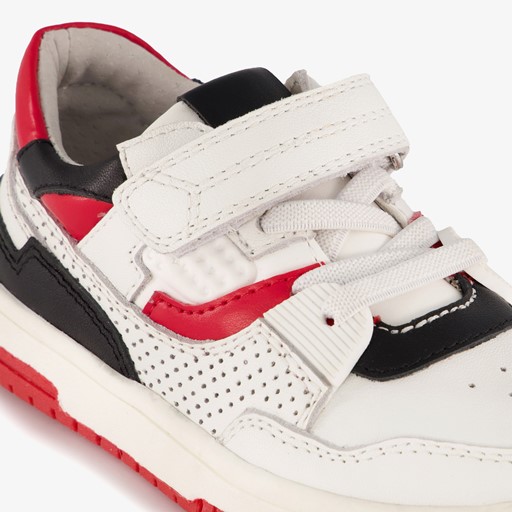Leren jongens sneakers rood wit