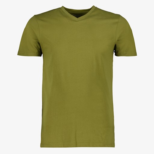 Heren T-shirt groen V-hals