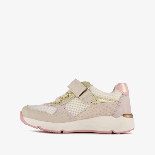 Leren meisjes sneakers beige goud
