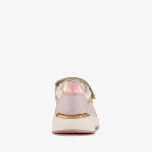 Leren meisjes sneakers beige goud