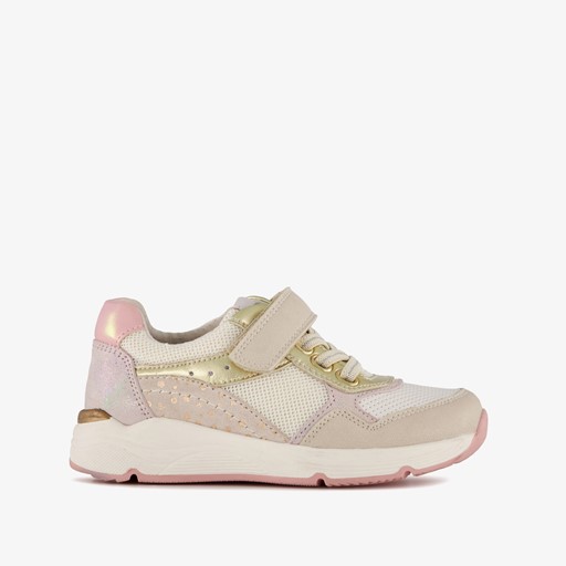 Leren meisjes sneakers beige goud