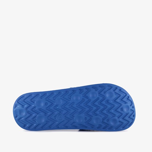 Heren badslippers blauw wit