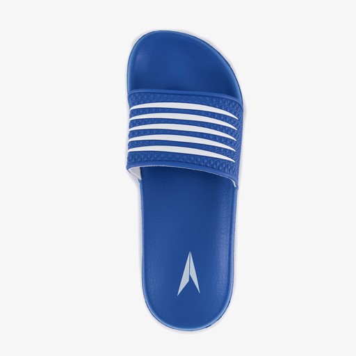 Heren badslippers blauw wit