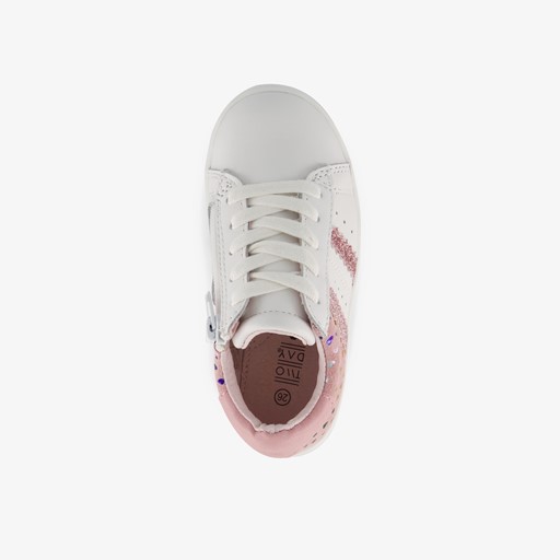 Leren meisjes sneakers met hartjes