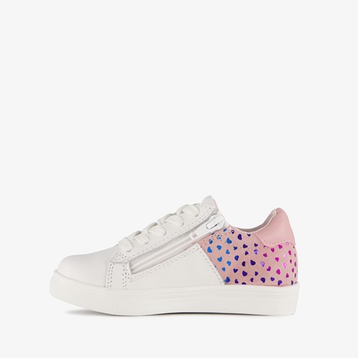 Leren meisjes sneakers met hartjes