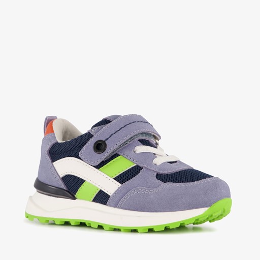 Leren jongens sneakers blauw groen