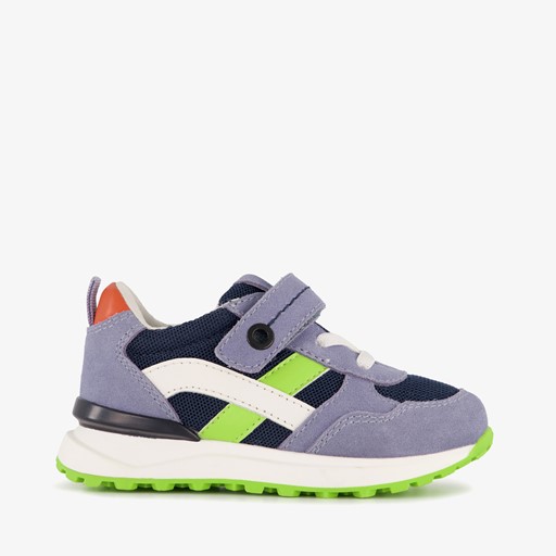 Leren jongens sneakers blauw groen