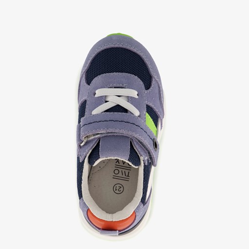 Leren jongens sneakers blauw groen