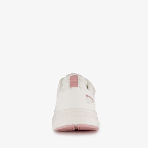 Meisjes dad sneakers wit metallic roze