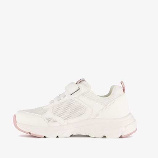 Meisjes dad sneakers wit metallic roze