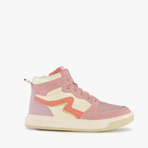 Hoge meisjes sneakers pastelroze