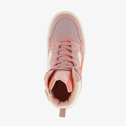 Hoge meisjes sneakers pastelroze