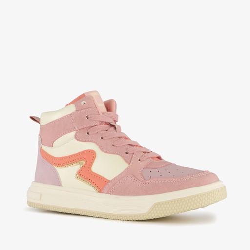 Hoge meisjes sneakers pastelroze