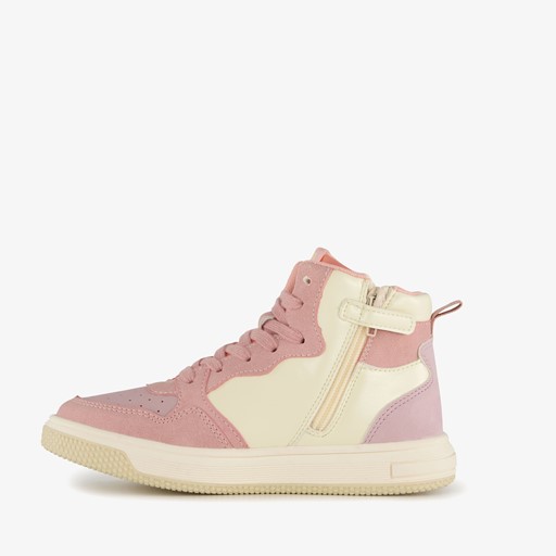 Hoge meisjes sneakers pastelroze