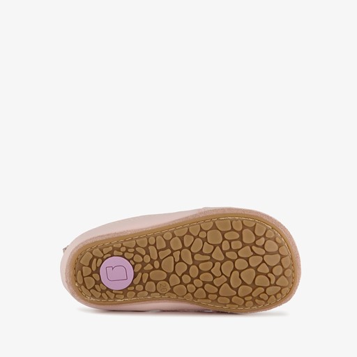Leren babyschoenen roze goud