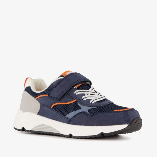 Jongens sneakers blauw oranje