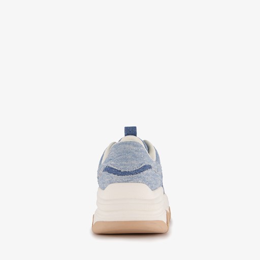 Dames dad sneakers denim beige