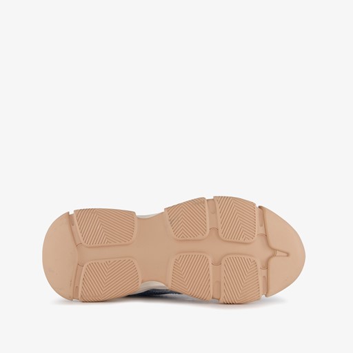 Dames dad sneakers denim beige