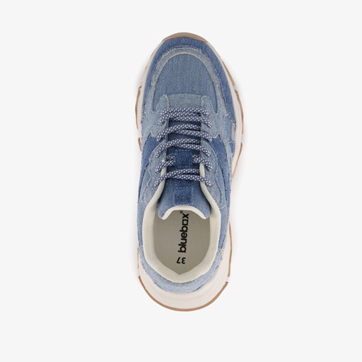 Dames dad sneakers denim beige