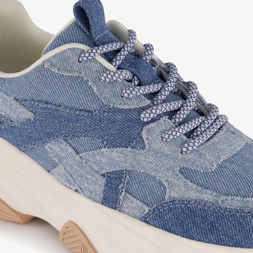 Dames dad sneakers denim beige
