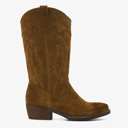 Suede dames western laarzen bruin