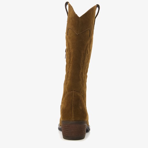 Suede dames western laarzen bruin