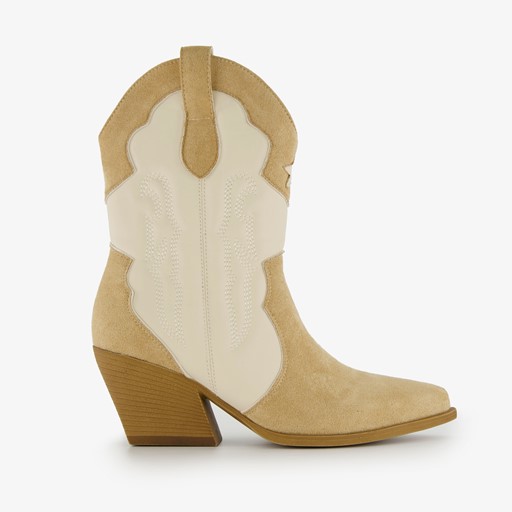 Dames western laarzen beige wit