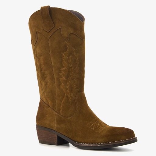 Suede dames western laarzen bruin