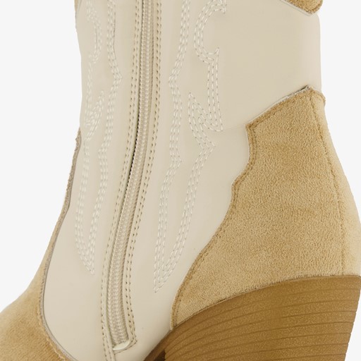 Dames western laarzen beige wit