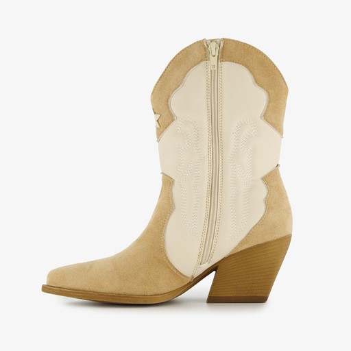 Dames western laarzen beige wit