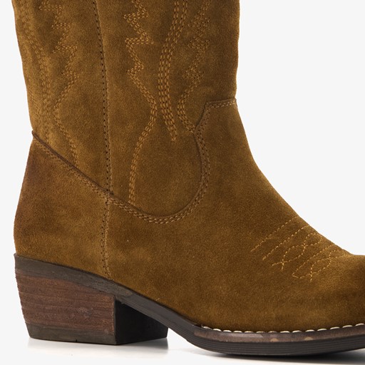 Suede dames western laarzen bruin