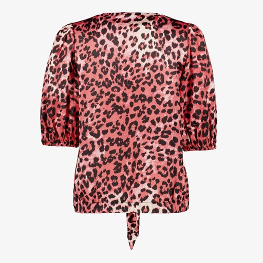Dames blouse met panterprint roze