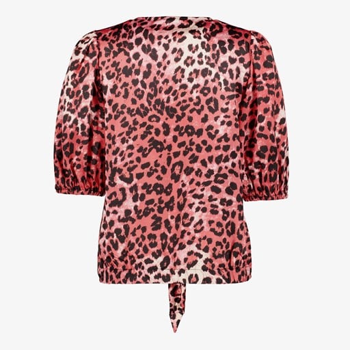 Dames blouse met panterprint roze