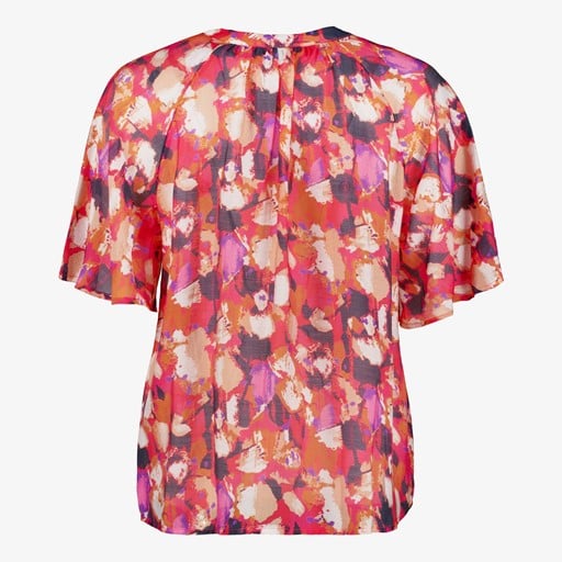 Dames blouse met print roze