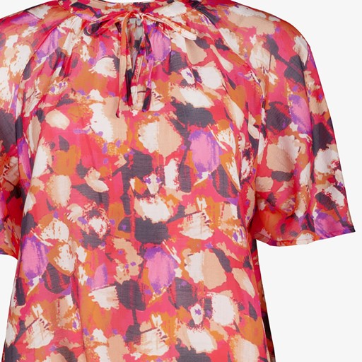 Dames blouse met print roze
