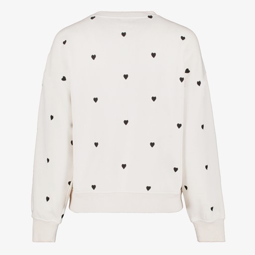 Dames sweater beige met hartjes