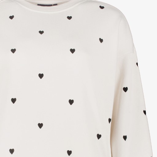 Dames sweater beige met hartjes