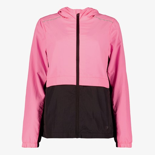 Dames hardloop jas roze zwart