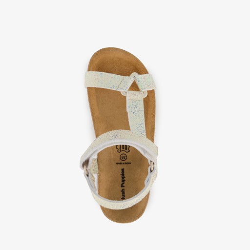 Meisjes bio sandalen met print goud