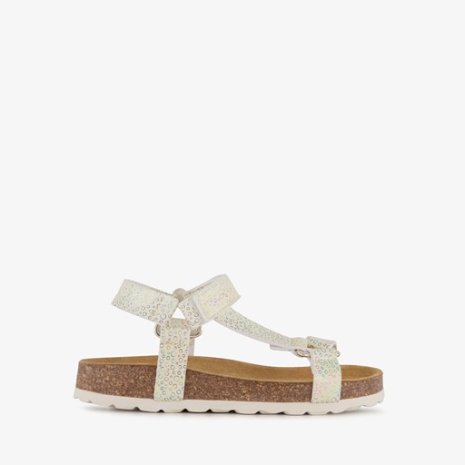 Meisjes bio sandalen met print goud