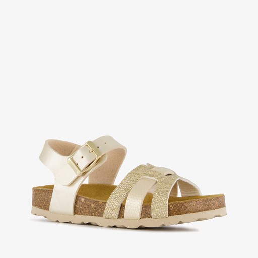 Meisjes bio sandalen goudkleurig