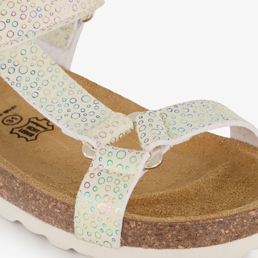 Meisjes bio sandalen met print goud
