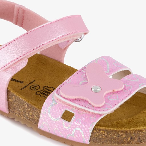 Meisjes bio sandalen met vlinder roze