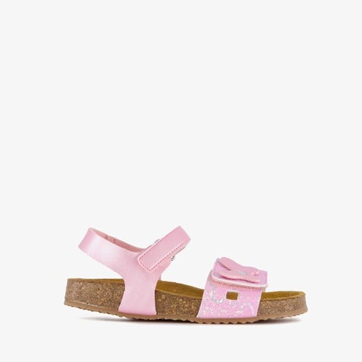 Meisjes bio sandalen met vlinder roze