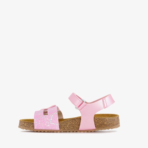 Meisjes bio sandalen met vlinder roze