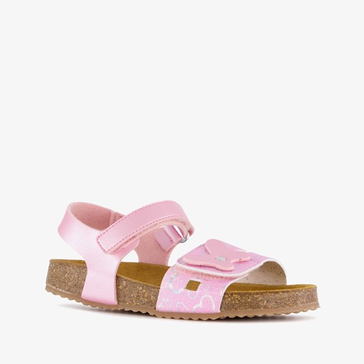 Meisjes bio sandalen met vlinder roze