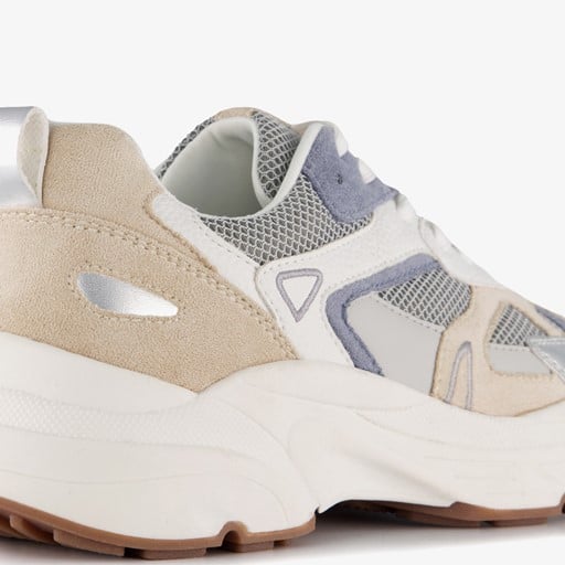 Dames dad sneakers beige zilver