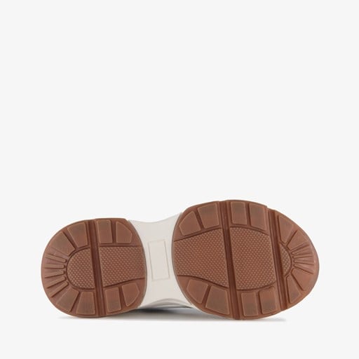 Dames dad sneakers beige zilver