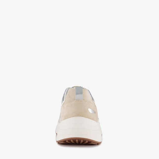 Dames dad sneakers beige zilver